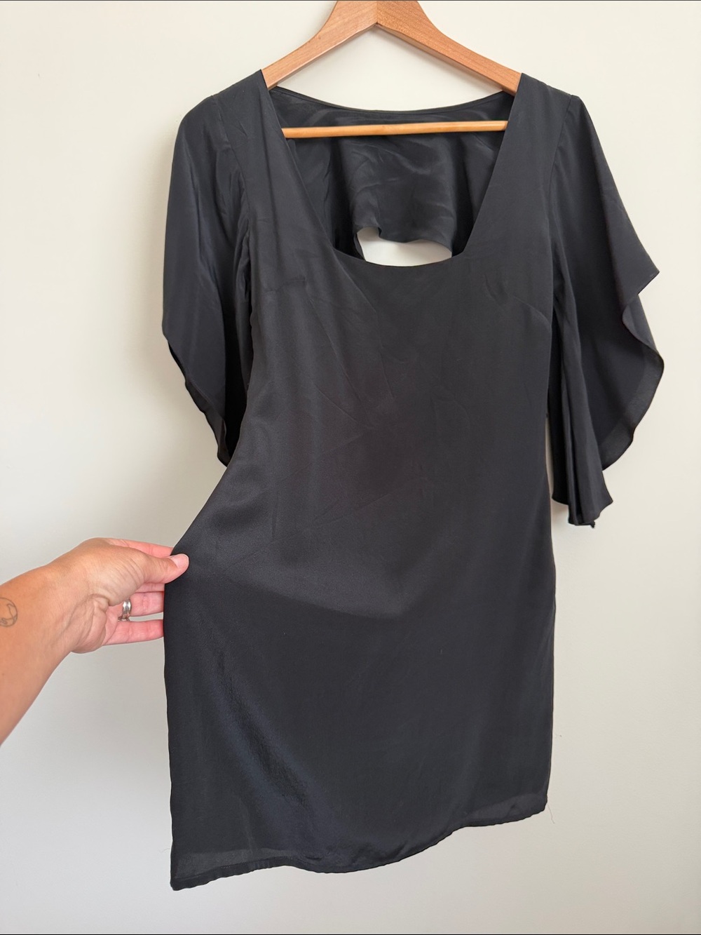 Sheri Bodell Black Flutter Sleeve Women's Dress